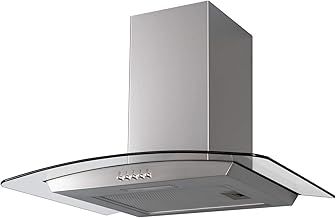 CGH60SS 60cm Stainless Steel Curved Glass Chimney Cooker Hood Extractor Fan