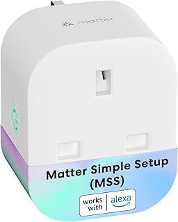 Meross Matter Smart Plug with Energy Monitoring, Mini WiFi Plug with Matter Simple Setup(MSS) Feature, Works with Apple HomeKit, Alexa, Google Home, SmartThings, Remote Voice Control, 13A