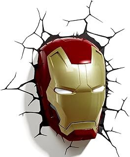 Marvel Iron Man Mask 3D Wall Light, for Not suitable for children under 36 months