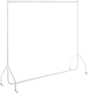 The Shopfitting Shop Heavy Duty White Clothes Rail 6ft Long x 5ft High Garment Storage Rack 32mm Steel Tube White