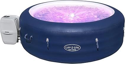 Lay-Z-Spa Saint Tropez Hot Tub with 120 Airjet Massage System with Floating LED light. Includes optional Wi-Fi control with Alexa & Google Assistant. 4-6 Person, exclusive to Amazon