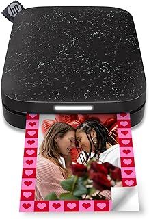 HP Sprocket 2x3 Inch Instant Smartphone Photo Printer - Portable Color Wireless Mobile Printer - Zink Sticky-Back Photos - Print from Compatible iOS & Android Devices with Bluetooth w/Fun App - Black