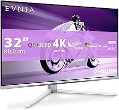 PHILIPS Evnia 32M2N8900-32 inch UHD OLED gaming monitor, 240 Hz, 0.03 ms, HDR400, FreeSync Prem. Pro, G-Sync comp. (3840x2160, 2x HDMI 2.1, 1x DP 1.4, 1x USB-C (65W PD), USB Hub) white