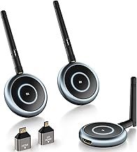 Wireless HDMI Transmitter and 2 Receivers 4K Decoding, Multi-Screen Setups, Support 1TX to 4RX, 1080P@60Hz HDMI Extender Streaming for Laptop, TV Box, Camera to Multiple TVs, Projectors, Monitors, 50M