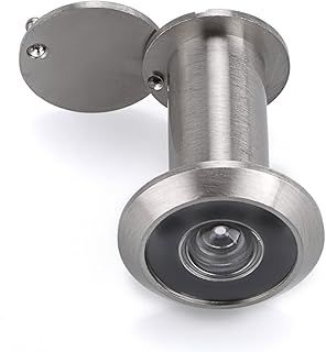 Sumnacon Peephole Door Viewer 220-Degree Spy Hole Viewer with Privacy Cover - Bore Hole Diameter 32mm, Barrel Diameter 16mm, for Thickness 34mm to 55mm Doors, Brushed Chrome Finish