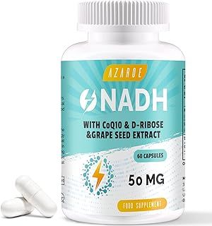 NADH 50mg Maximum Strength NADH - Energy Booster, NAD+ Supplement, Active Form of Vitamin B3, 2 Months Supply, 60 Count (Pack of 1)