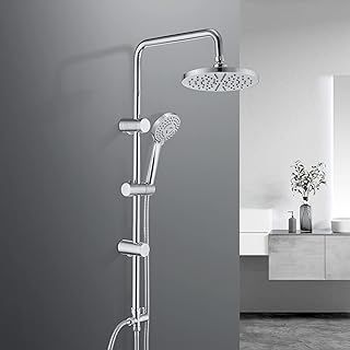 Joho Stainless Steel Shower System, Shower Rail Rain Shower Set with ABS, Shower Head Diameter 23 cm