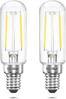 Bonlux Cooker Hood Bulbs, 4W E14 Extractor Fan Light Bulb, T25 Tubular Filament Bulb SES LED Appliance Lamp 40W Incandescent Replacement Small Edison Screw Bulb Cool White 6000K (2-Pack)