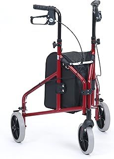 Drive Devilbiss Red Lightweight Aluminium Tri-Walker with Vinyl Bag