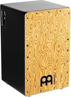 Meinl Percussion Pickup Woodcraft Cajon - Big Drum Box with Pickup, Snare, and Bass Sound - Playing Surface Makah-Burl (PWC100MB)