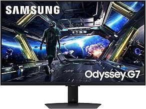 Samsung Odyssey G7 LS27DG702EUXXU 27" 4K UHD IPS Gaming Monitor with Speakers - 3840x2160, HDMI 2.1, 144Hz, 1ms, Full Smart Platform, USB Hub, Displayport, Freesync Premium Pro, Height Adjust