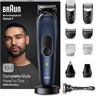 Braun All-In-One Style Kit Series 7 MGK7410, 10-in-1 Kit For Beard, Hair, Manscaping & More