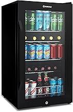 ACE100 Under Counter Drinks Fridge 95L with Glass Door | Auto Defrost Lockable Beer & Wine Fridge with LED Light, Fan Cooling & Touch Control | Beverage Cooler for Home Bar, Office, Kitchen