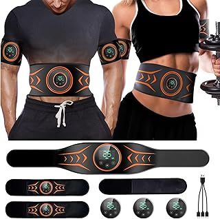Ultimate Abs Trainer Muscle Stimulator 8 Exercise Modes 25 Intensity Levels EMS Abdominal Muscle Toner Small Portable 3 in 1 Charging Tactical X Abs Training Stimulator Machine for Unisex