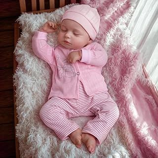 Reborn Dolls - 17 inch Soft Body Lifelike-Newborn Baby Dolls Sleeping Girl Dolls with Clothes and Toy Accessories Gift for Kids Age 3+, Pink-hat