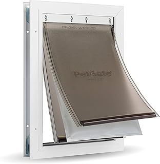 PetSafe Extreme Weather Energy Efficient Aluminium Pet Door for Cats and Dogs – Insulated Flap System – Large