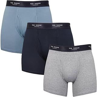 Ted Baker Mens 3-Pack Cotton Breathable Comfort Trunk Boxer Briefs