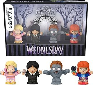 Little People Collector Wednesday TV Series Special Edition Set for Adults & Fans, 4 Figures in a Display Package, HWX46