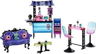 Monster High The Coffin Bean Playset, Café with Two Pets, Spooky Furniture, Pastry Treats and Drinks, Barista Counter, Kids Toys, Gift Set, HMV78