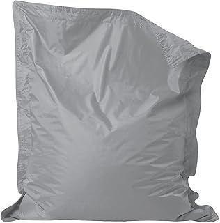 Bean Bag Bazaar Kids Bean Bag, Grey, Indoor Outdoor Water-Resistant Fabric, Beanbag with Filling Included, 120cm x 100cm, Outdoor Floor Cushion, Kids Garden Chair also ideal for Bedroom, Playroom