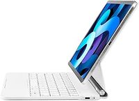 Magic Keyboard for iPad Pro 12.9 inch (3rd,4th,5th and 6th gen) and iPad Air 13 (M2 2024/ M3 2025), Easy-Set Magnetic iPad Pro12.9/Air 13 m2 m3 Case with Keyboard, Built-in trackpad, Backlit (White)