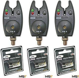 3 NGT VX1 Bite Alarms & Batteries