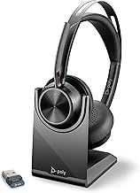 Poly Voyager Focus 2 UC Wireless Headset & Charge Stand - Active Noise Canceling (ANC) - Long Talk Time - Connect to PC/Mac/Mobile via Bluetooth - Works w/Microsoft Teams, Zoom & More, Plantronics