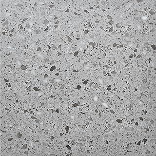 Peel and Stick Floor Tiles Pack of 20 Pieces Covers 20 ft² (1.8m²) Self Adhesive Vinyl Floor Tiles Size 12x12 in (30.5x30.5cm) 1.5mm Thick Waterproof Kitchen Terrazzo Grey Vinyl Flooring