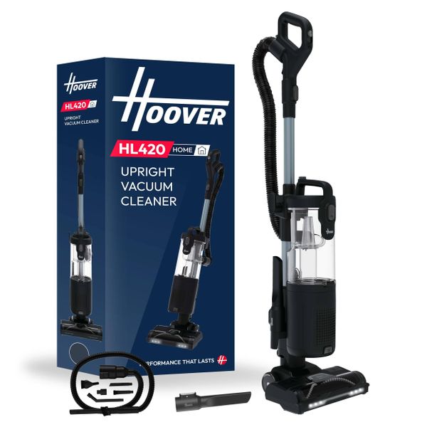 Hoover HL420 Home Upright Vacuum Cleaner, 850w, H13 HEPA Anti-Allergy Filter, Includes Car Detailing Kit, 2-in-1 Upright & Handheld, 2.5L Bin, Lightweight Under 5kg, Carpets & Hard Floors [HL420HMC]