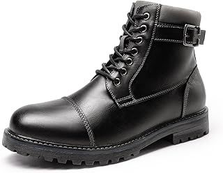 Bruno Marc Men's Motorcycle Combat Oxford Boot Fur Lining Warm Zipper Boots