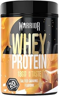 Warrior Whey Protein Powder 500g - Up to 36g* Protein per Shake – Low Sugar - Muscle Growth and Recovery Drink - Amazing Taste - 20 Servings - GMP Certified (Salted Caramel)