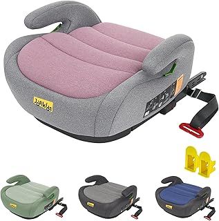 I-Size Booster Seat for Car with ISOFIX, 125-150cm (Group 2/3, 6-12 Years), Portable Booster Seat for Kids, Comfortable, Compact, Convenient for Everyday Use, Great for Travel, ECE R129, Pink