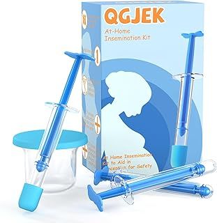 QGJEK at Home Insemination Kit, Sterile Designed Comfort Minimal Waste Artificial Insemination Kit for Women, 3 Applicators + Collection Cup