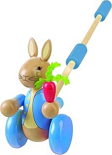 Peter Rabbit Toys - Peter Rabbit Wooden Push Along Walker, Baby, Toddler, 1 Year Olds - Walking Activity Pull Toy, Girls, Boys - Official Licensed Beatrix Potter Peter Rabbit Gifts by Orange Tree Toys