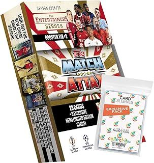 Bundle with Match Attax CL 2024/25 Trading Cards, 1 Mini Tin Box (Random Selection) + Exclusive Collect-it Cases