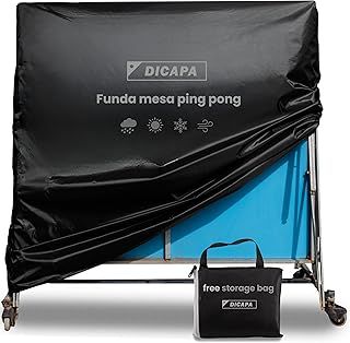 DICAPA Table Tennis Table Cover, Waterproof and Resistant, 165 x 70 x 165 cm