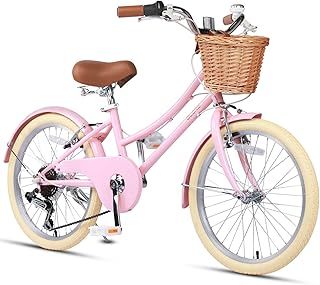 Glerc Missy 20" 24" 26" Inch Girl Cruiser Hybrid 6-Speed City Bicycle for Youth Girls Over 8 Years Old with Wicker Basket & Lightweight, Multiple Colors