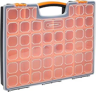 Amazon Basics Professional Organiser with 19 Removable Compartments, Black,Orange, 41.91 x 33.53 x 6.1 cm (LxWxH)