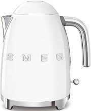 Smeg KLF03WHMUK 50’s Style Jug Kettle, Soft Opening, 360 Swivel Base, Anti-Slip Feet, 300W, 1.7L, Matte White