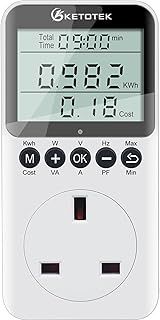 Power Meter Electricity Usage Monitor Plug for Home, Energy Monitor with LCD Display, KWH Watt Voltage Amps Power Consumption Meter, 2900W/13A Overload Protection