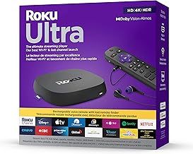 Roku Ultra LT (4K/HDR/HD) Streaming Player with Enhanced Voice Remote, Ethernet W/Premium 6FT 4K Ready HDMI Cable & 64GB MicroSD for Faster Channel Loading (US Version)