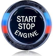Start Stop Button Cover Engine one-key start Interior Accessories Compatible with BMW E90 E60 E70 3 5 X5 X6 Series(Black)