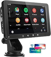 7 Inch Portable Car Stereo 2024 Upgraded Compatible with Wireless CarPlay & Android Auto, AirPlay, Stereo Sound, Voice Controll WiFi BT/Wired Connection, Car Bluetooth Audio Output, TF/USB/AUX/FM