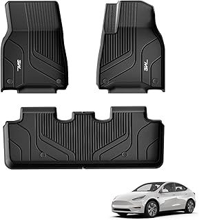 3W Floor Mats Fit for Tesla Model Y 2021-2024 2024 2025 New Model Y (Not for Juniper), All Weather Dog Friendly TPE Car Mat, Waterproof Anti-Slip Easy to Clean Heavy Duty Model Y Accessories