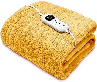 Dreamcatcher Gold Heated Throw Electric Blanket, 160 x 120cm Heated Blanket Machine Washable Soft Micro Fleece Electric Throw Overblanket with 9HR Timer and 9x Control Heat Settings
