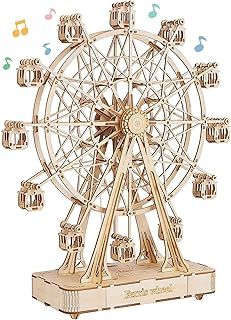 ROWOOD 3D Wooden Puzzle Ferris Wheel Music Box - Wooden Model Craft Kits for Adults and Teens to Build - Mechanical Building Model Kit - Unique Gift for Adults on Birthday/Christmas