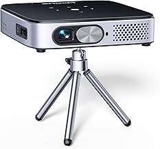 【Netflix in Android 11.0&Ultra Short Throw】Mini Projector, 650ANSI DLP Battery Smart Portable Projector 4K FHD 1080P Support,WiFi6 Bluetooth Pocket Projector for Home Cinema,Travel Camping,With Stand