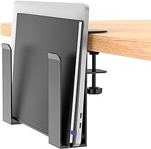 WYYHAA Adjustable Desk Side Laptop Mount, Metal Hanging Notebooks Desk Holder Punch-Free Clamp on for Macbook Pro, Documents with Anti-Scratch Silicone