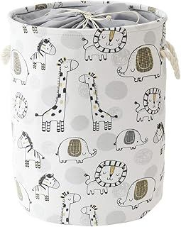 INough Baby Laundry Baskets Baby Hamper, Toy Basket for Kids Washing Basket, Toys Storage Basket for Soft Toy Animal Basket Safari Nursery Decor (Giraffe)