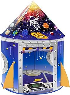 Nicecastle Play Tent for Kids Boys Girls,Rocket Ship Astronaut Spaceship Space Playhouse Indoor Outdoor kids Tent Pop Up Foldable Tents Game Party Birthday Toy for Children Toddler Baby Gift